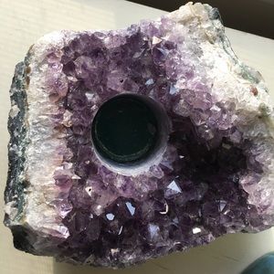 Amethyst candle holder